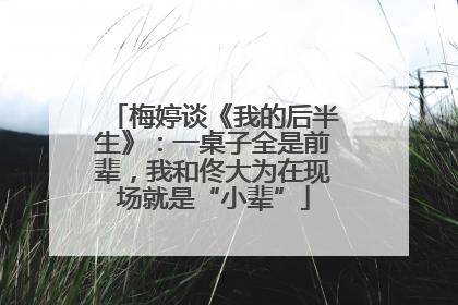 梅婷谈《我的后半生》：一桌子全是前辈，我和佟大为在现场就是“小辈”