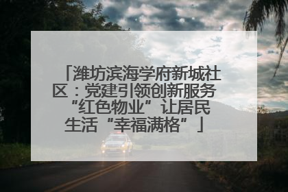 潍坊滨海学府新城社区：党建引领创新服务 “红色物业”让居民生活“幸福满格”