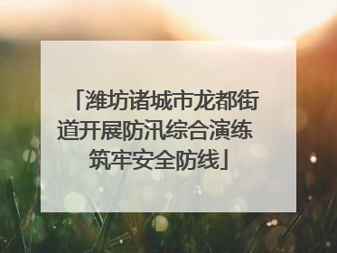 潍坊诸城市龙都街道开展防汛综合演练 筑牢安全防线