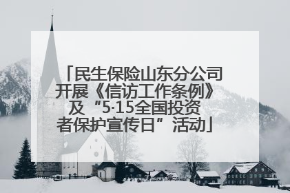 民生保险山东分公司开展《信访工作条例》及“5·15全国投资者保护宣传日”活动