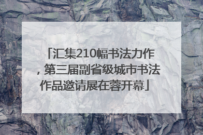 汇集210幅书法力作，第三届副省级城市书法作品邀请展在蓉开幕