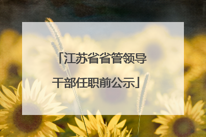 江苏省省管领导干部任职前公示