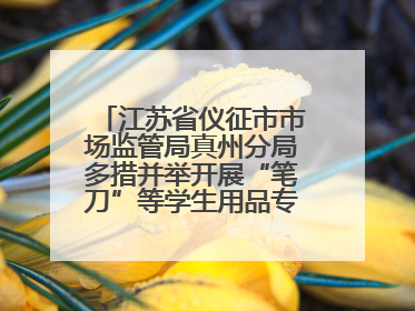 江苏省仪征市市场监管局真州分局多措并举开展“笔刀”等学生用品专项检查