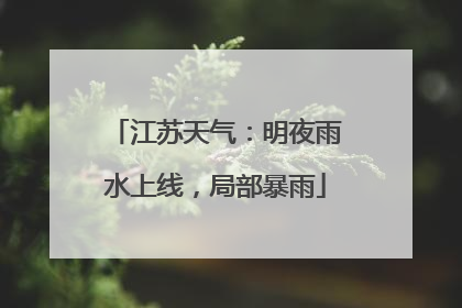 江苏天气：明夜雨水上线，局部暴雨