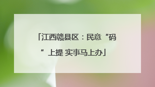 江西赣县区：民意“码”上提 实事马上办