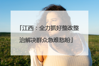 江西：全力抓好整改整治解决群众急难愁盼