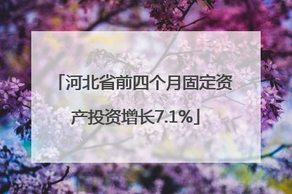 河北省前四个月固定资产投资增长7.1%
