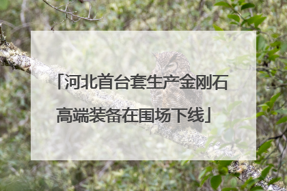 河北首台套生产金刚石高端装备在围场下线