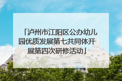 泸州市江阳区公办幼儿园优质发展第七共同体开展第四次研修活动