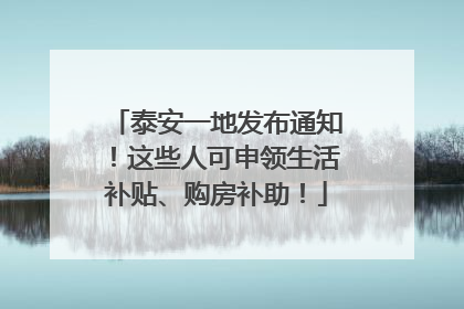 泰安一地发布通知！这些人可申领生活补贴、购房补助！