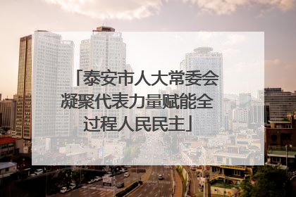 泰安市人大常委会凝聚代表力量赋能全过程人民民主
