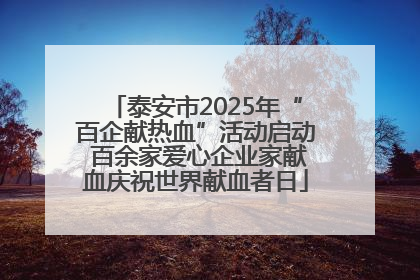 泰安市2025年“百企献热血”活动启动 百余家爱心企业家献血庆祝世界献血者日