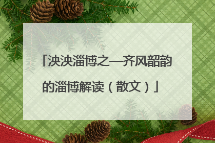 泱泱淄博之—齐风韶韵的淄博解读（散文）