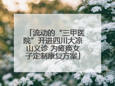 流动的“三甲医院”开进四川大凉山义诊 为瘫痪女子定制康复方案
