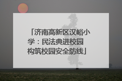 济南高新区汉峪小学：民法典进校园 构筑校园安全防线
