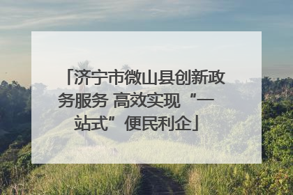 济宁市微山县创新政务服务 高效实现“一站式”便民利企
