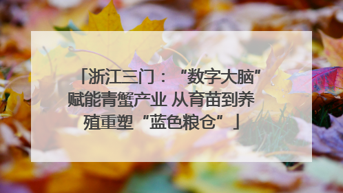 浙江三门：“数字大脑”赋能青蟹产业 从育苗到养殖重塑“蓝色粮仓”