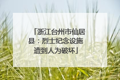 浙江台州市仙居县：烈士纪念设施遭到人为破坏