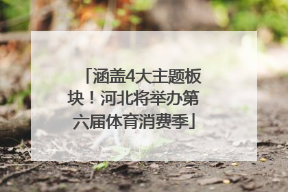 涵盖4大主题板块！河北将举办第六届体育消费季