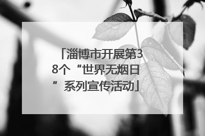 淄博市开展第38个“世界无烟日”系列宣传活动