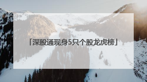 深股通现身5只个股龙虎榜