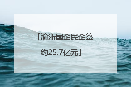 渝浙国企民企签约25.7亿元