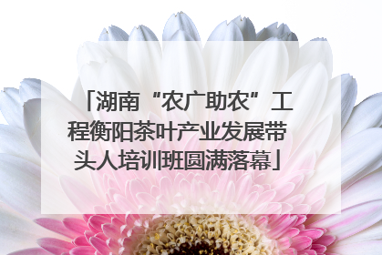 湖南“农广助农”工程衡阳茶叶产业发展带头人培训班圆满落幕