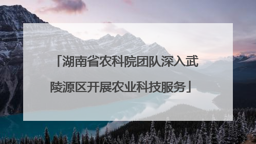 湖南省农科院团队深入武陵源区开展农业科技服务
