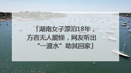 湖南女子漂泊18年，方言无人能懂，网友听出“一渡水”助其回家