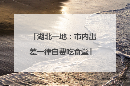 湖北一地：市内出差一律自费吃食堂