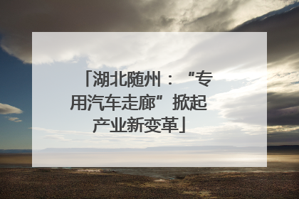 湖北随州：“专用汽车走廊”掀起产业新变革