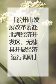 滨州市发展改革委赴北海经济开发区、无棣县开展经济运行调研