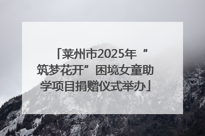 莱州市2025年“筑梦花开”困境女童助学项目捐赠仪式举办