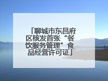 聊城市东昌府区核发首张“餐饮服务管理”食品经营许可证