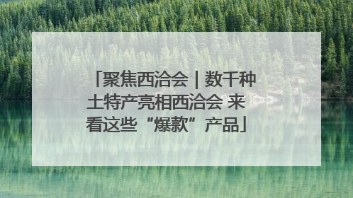 聚焦西洽会｜数千种土特产亮相西洽会 来看这些“爆款”产品