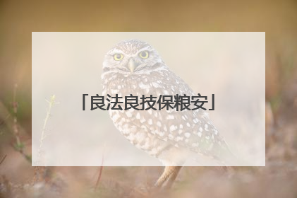 良法良技保粮安