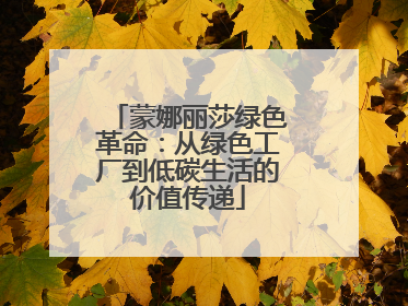 蒙娜丽莎绿色革命：从绿色工厂到低碳生活的价值传递