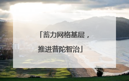 蓄力网格基层，推进普陀智治