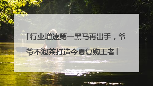 行业增速第一黑马再出手，爷爷不泡茶打造今夏复购王者