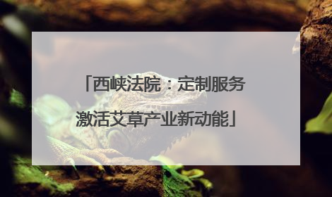 西峡法院：定制服务激活艾草产业新动能
