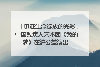见证生命绽放的光彩，中国残疾人艺术团《我的梦》在沪公益演出