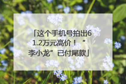 这个手机号拍出61.2万元高价！“李小龙”已付尾款