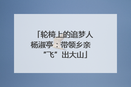 轮椅上的追梦人杨淑亭：带领乡亲“飞”出大山