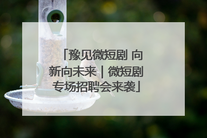 豫见微短剧 向新向未来｜微短剧专场招聘会来袭