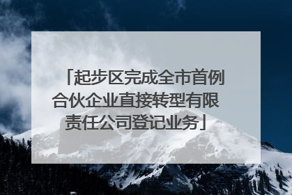 起步区完成全市首例合伙企业直接转型有限责任公司登记业务