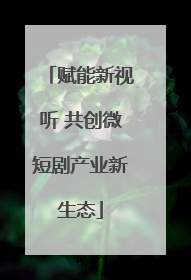 赋能新视听 共创微短剧产业新生态