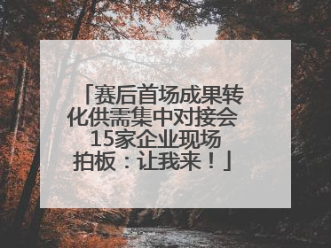 赛后首场成果转化供需集中对接会 15家企业现场拍板：让我来！