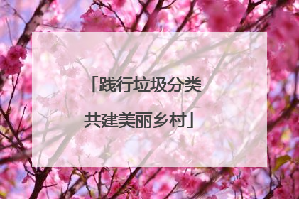 践行垃圾分类 共建美丽乡村