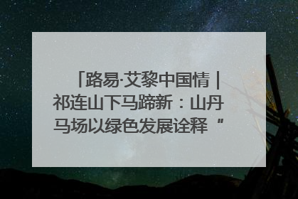 路易·艾黎中国情｜祁连山下马蹄新：山丹马场以绿色发展诠释“两山”理论实践