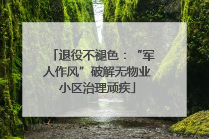 退役不褪色：“军人作风”破解无物业小区治理顽疾